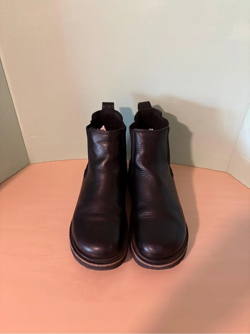 Birkenstock Highwood Slip On Mid Chelsea Boots Black leather size 38